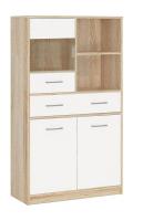 Стелс комод с витриной 1в2д1ящ дуб сонома-белый